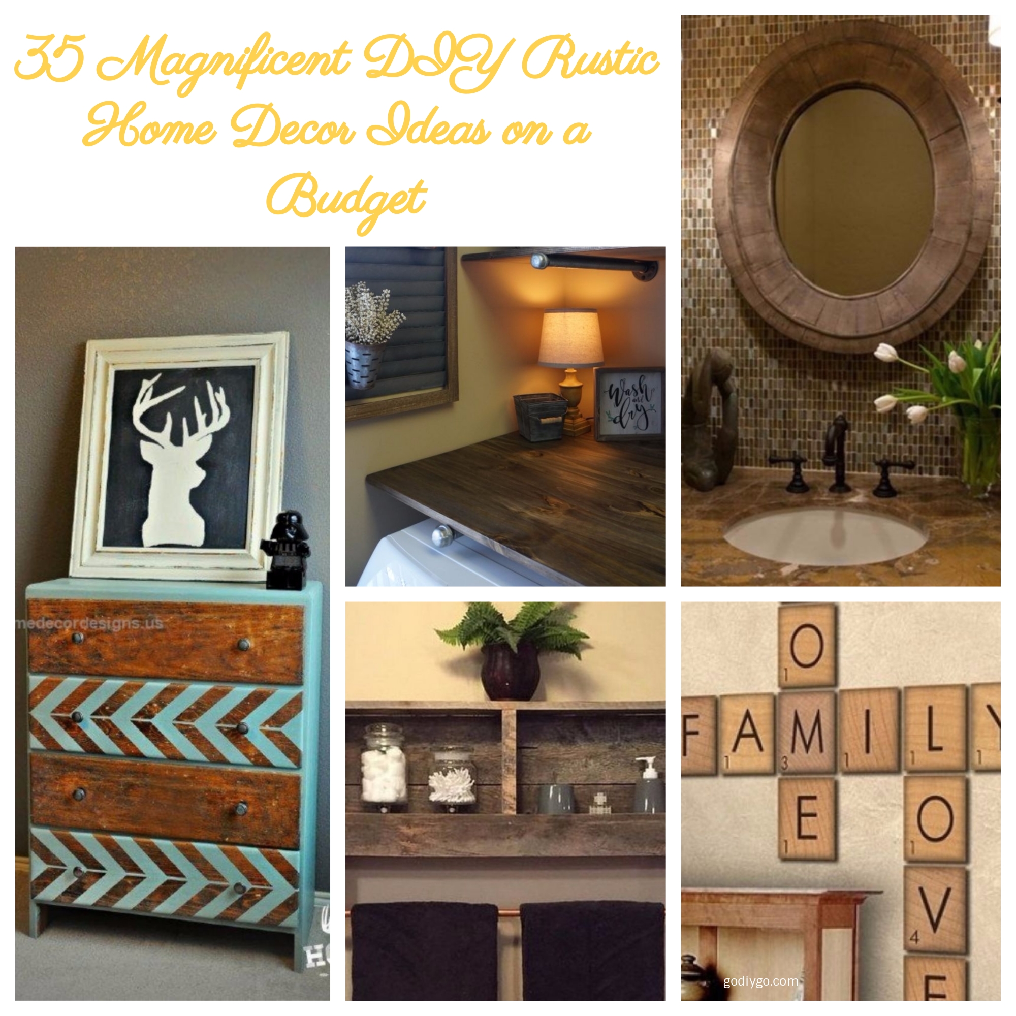 35 Magnificent DIY Rustic Home Decor Ideas on a Budget - GODIYGO.COM