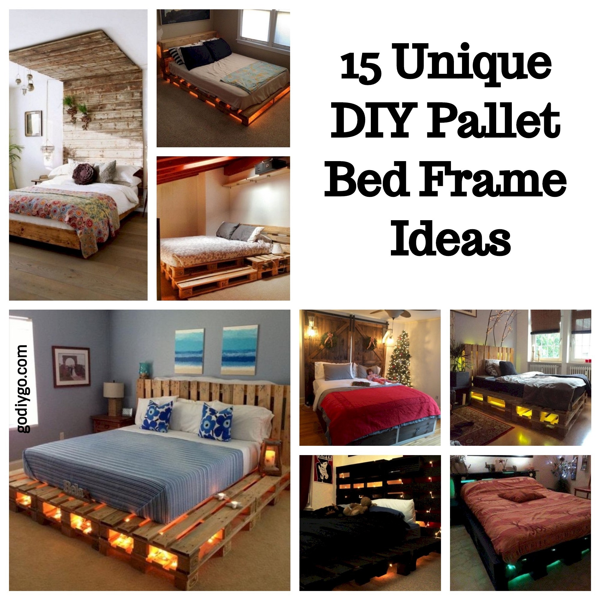 15 Unique DIY Pallet Bed Frame Ideas - GODIYGO.COM