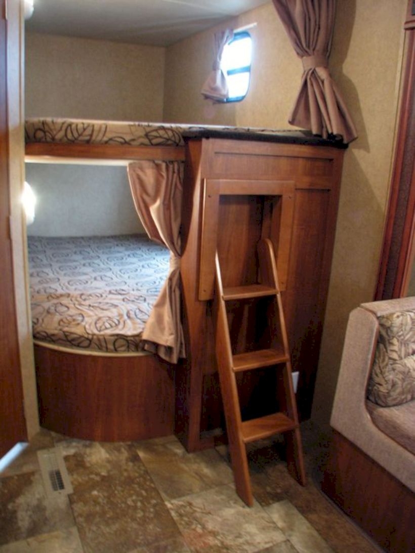 Bunk beds, with privacy curtains