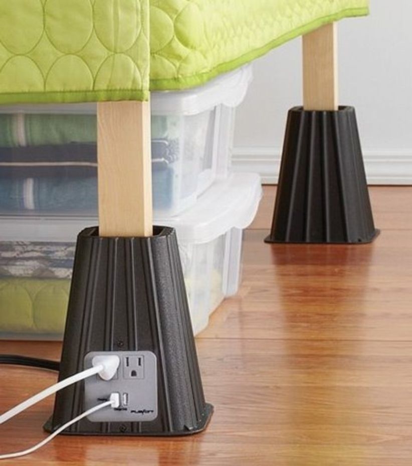 Bed risers bed risers with usb power strip