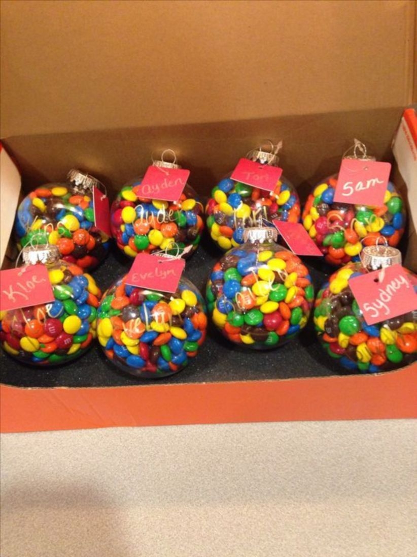 Diy candy filled ornaments for gift christmas