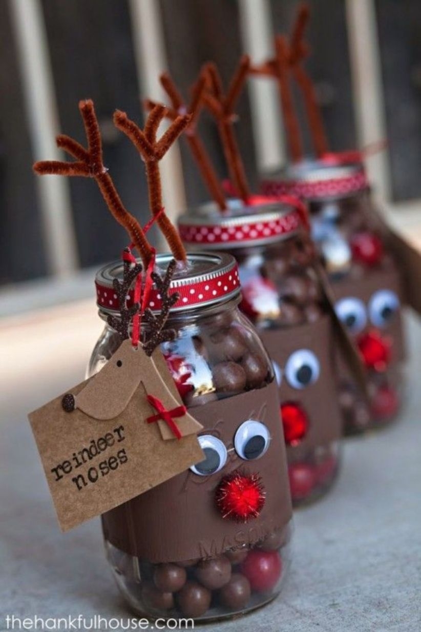 Diy gift christmas decoration with bottles, cans, cups, and glass for friend