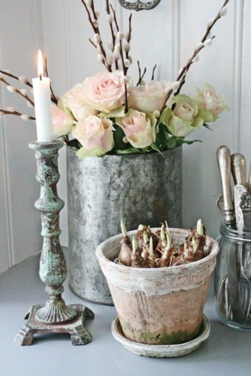Diy shabby chic home decor ideas for wrapped vase