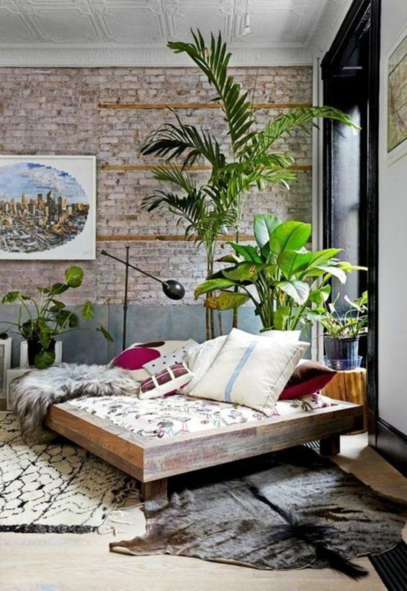 Indoor plant display for bedroom