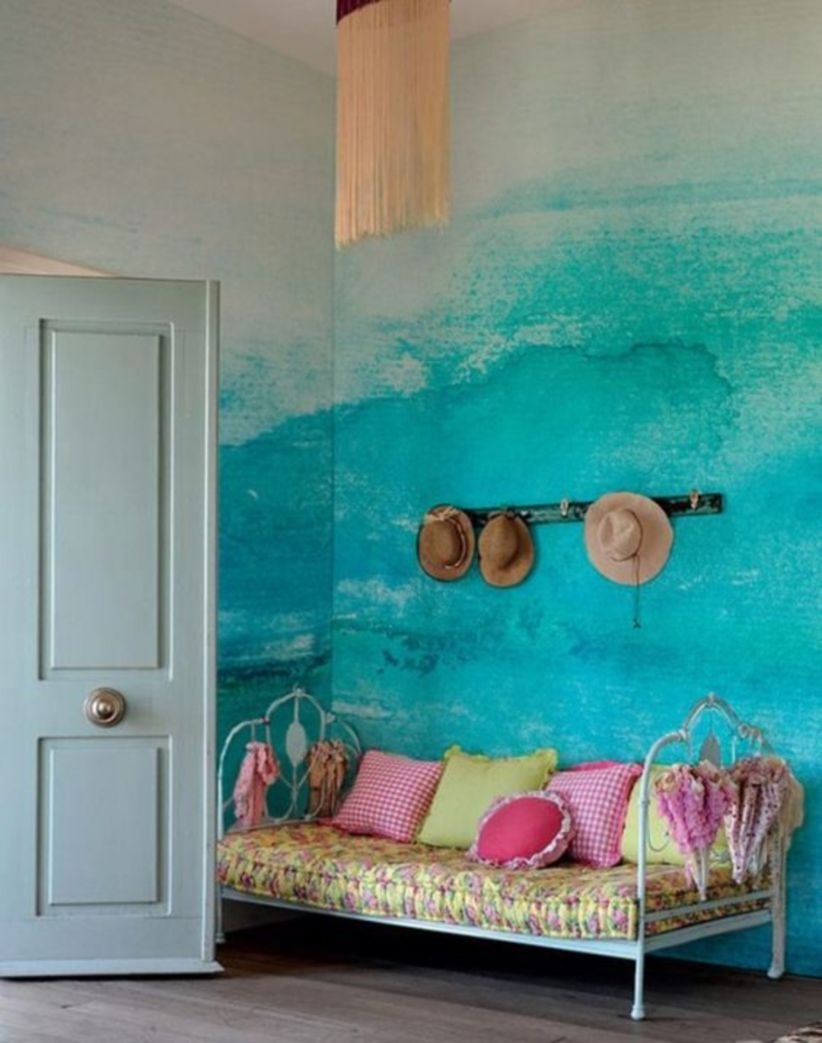 Modern wall painting ideas, watercolor and ombre painting effects