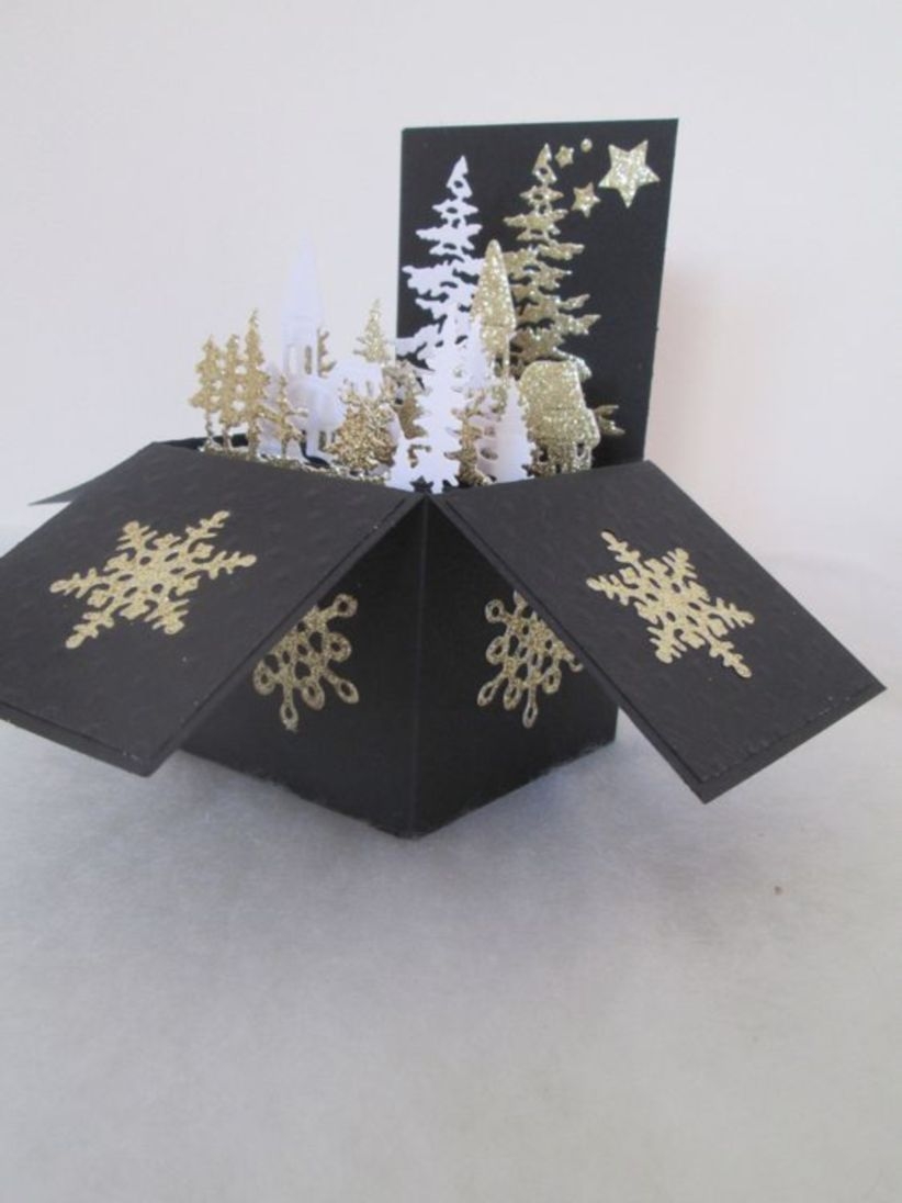 Pop up box card christmas gift for friend