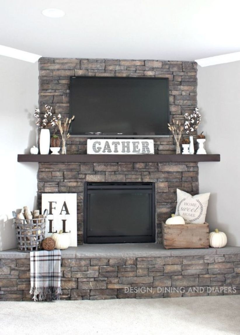 Simple diy fireplace rustic home decor