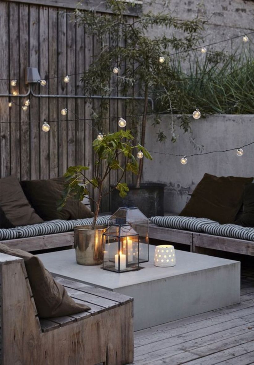 Small backyard landscape designs with lounge chairs
