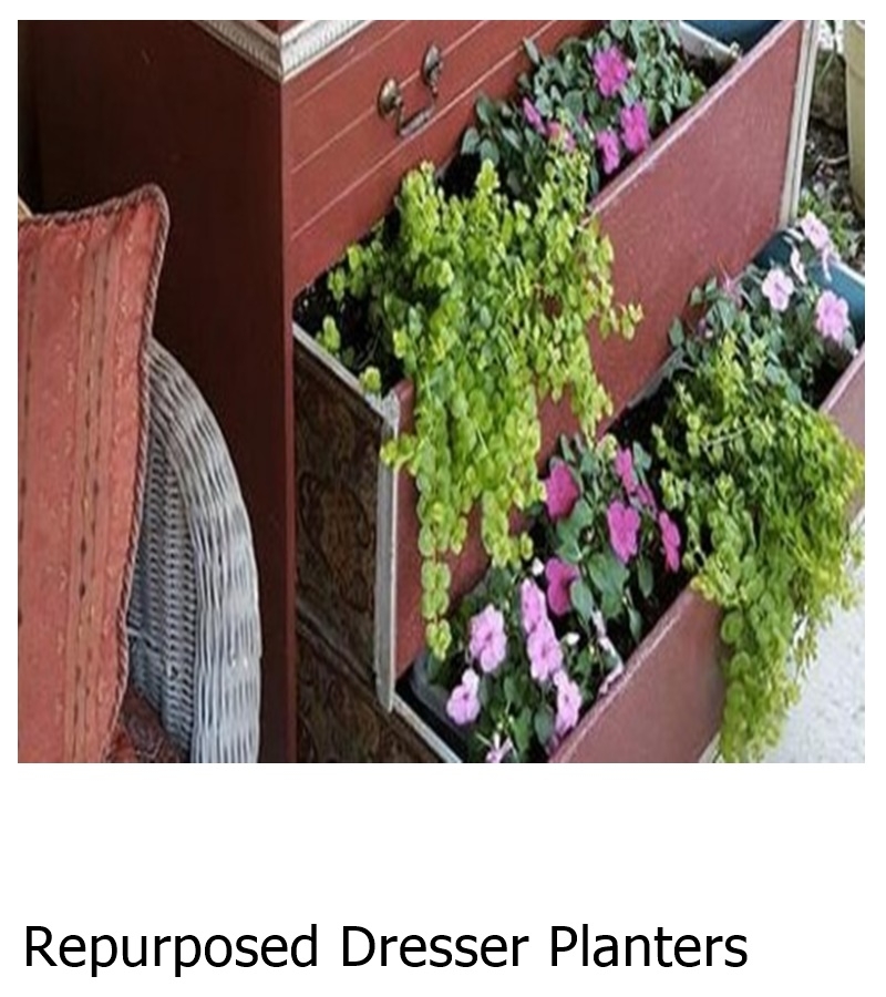 Repurposed Dresser Planters