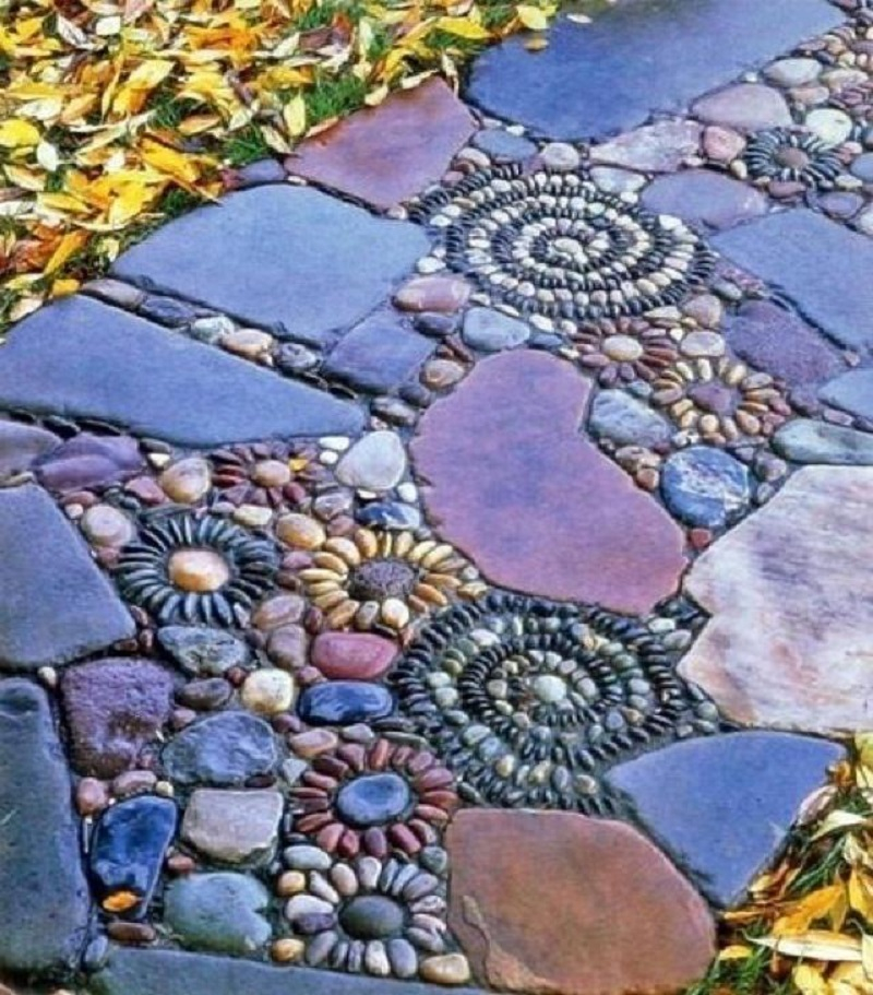 Pebble mosaic pathway