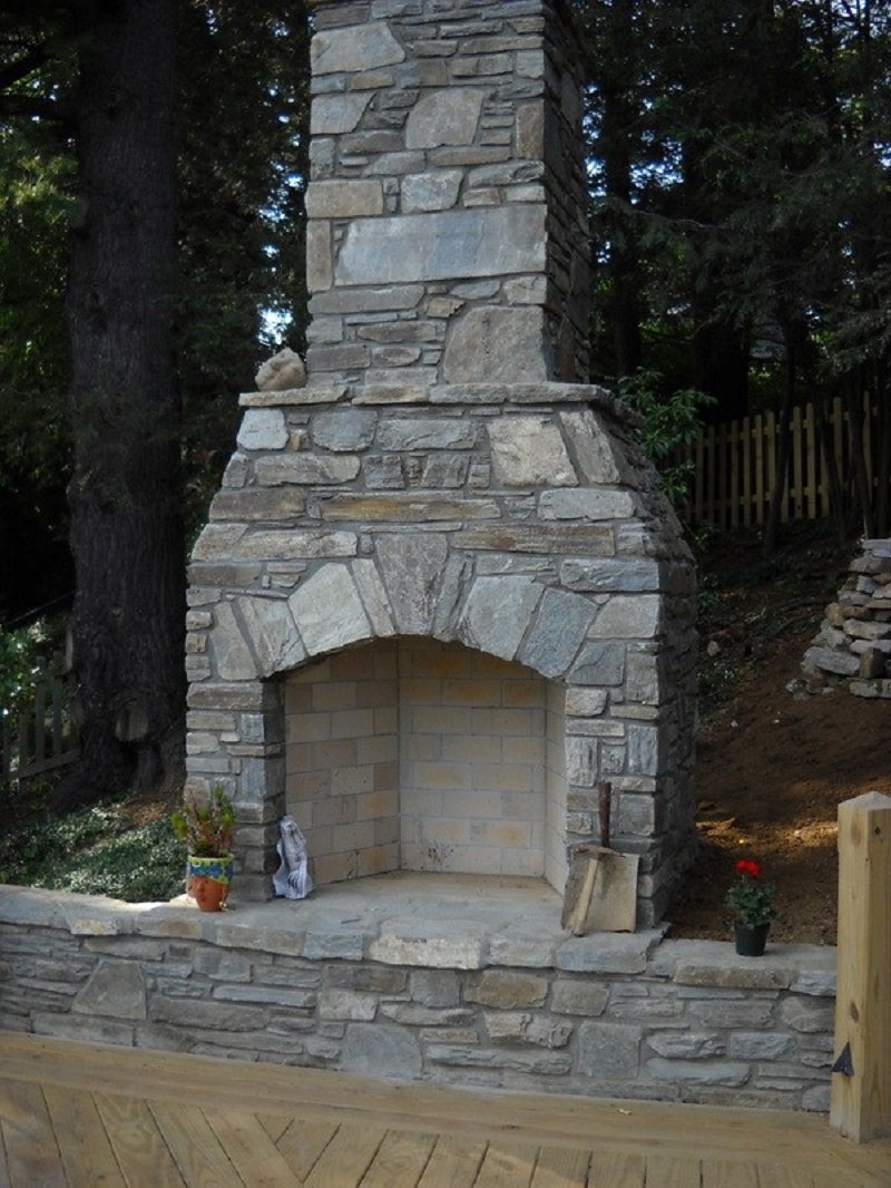 The masonry outdoor fireplace