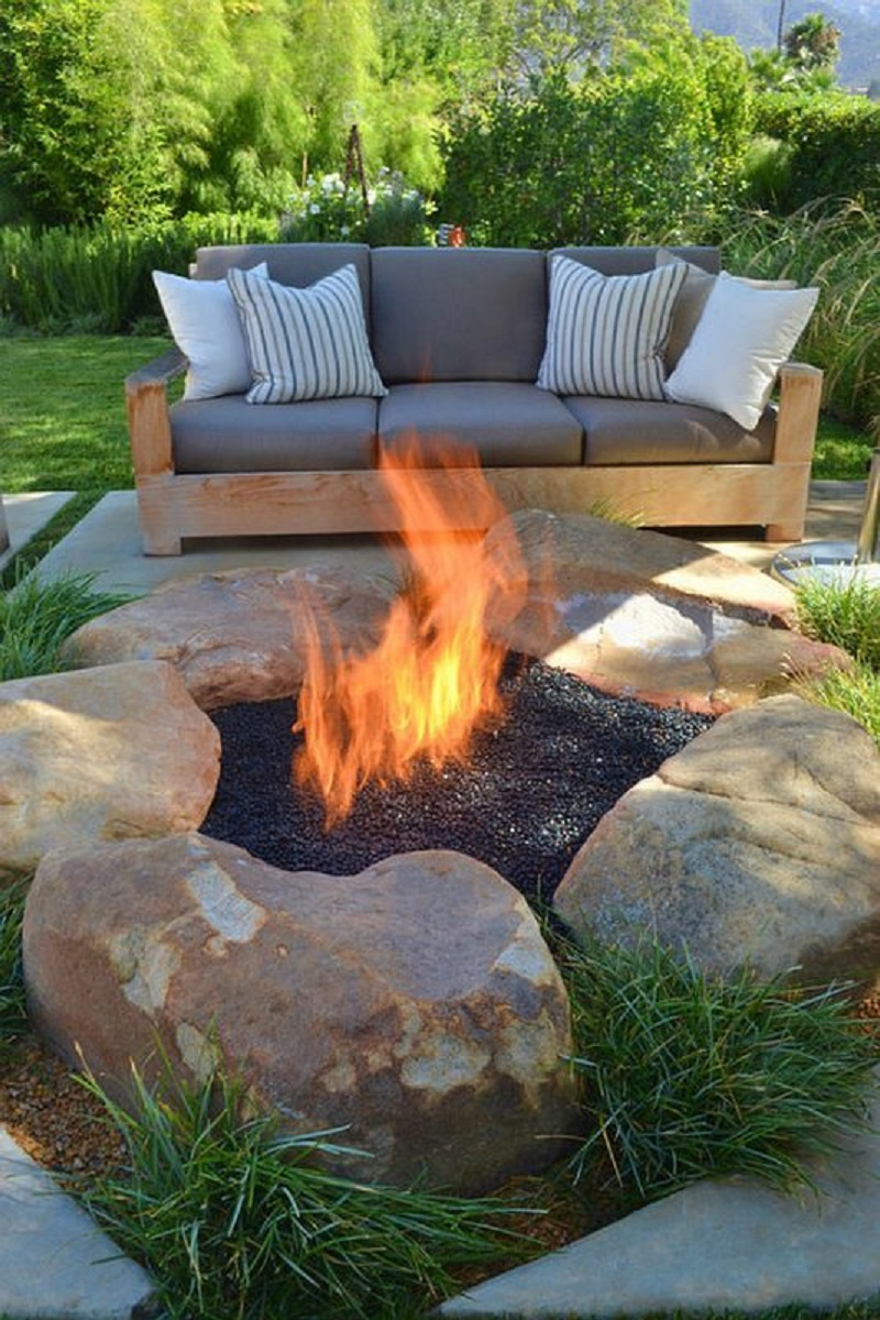 The rustic fire pit