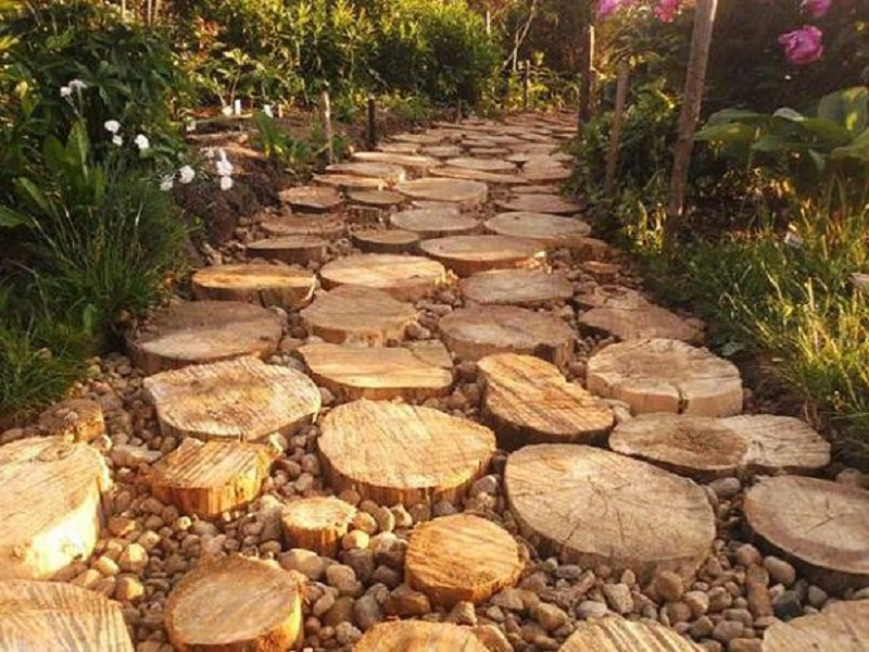 Wood slice walkway