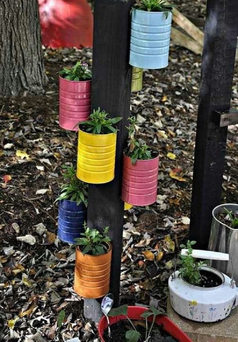 Rainbow canister planters