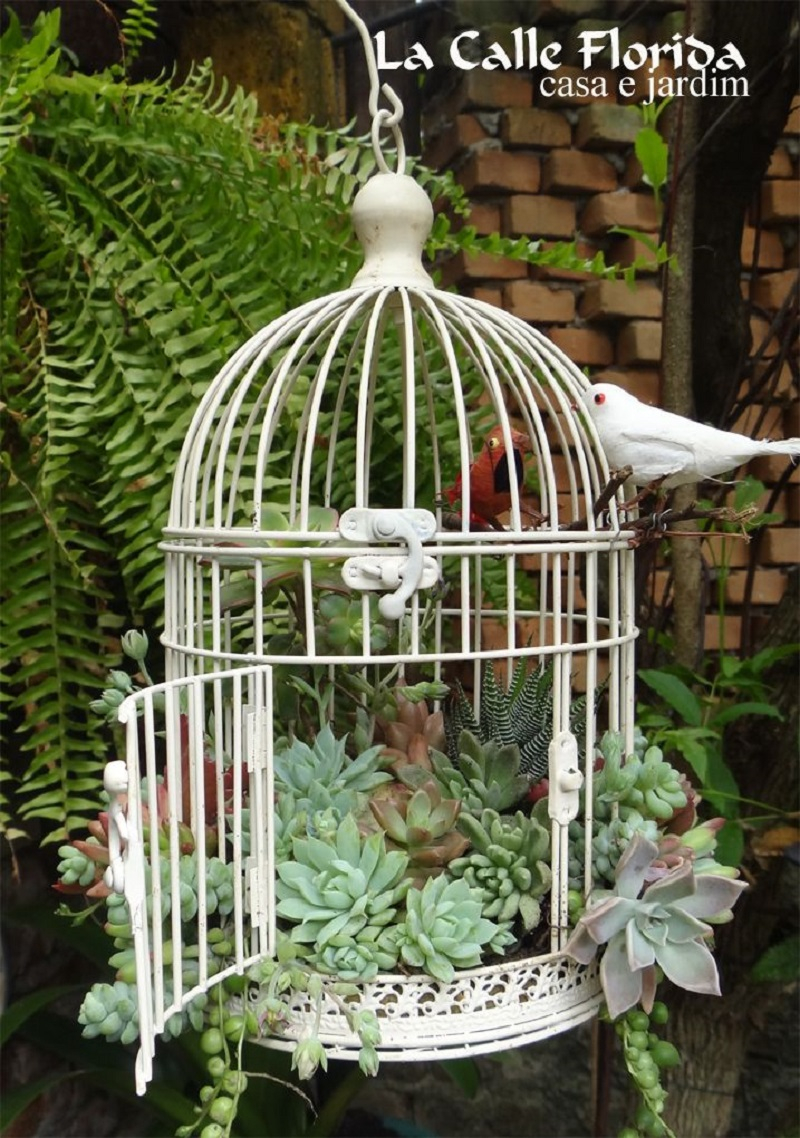 Simple white birdcage