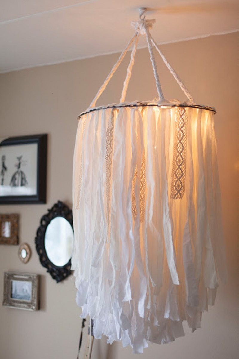 Statement cloth chandelier