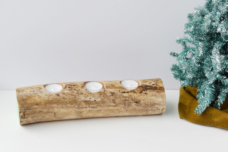 Driftwood candle holder