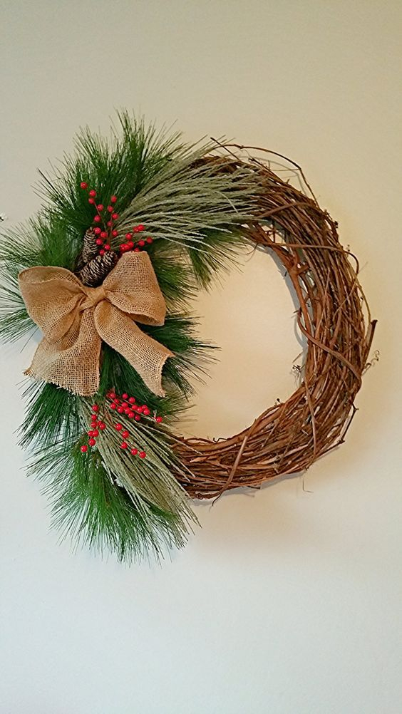 48 On A Budget DIY Christmas Wreath To Deck Out Your Door - GODIYGO.COM