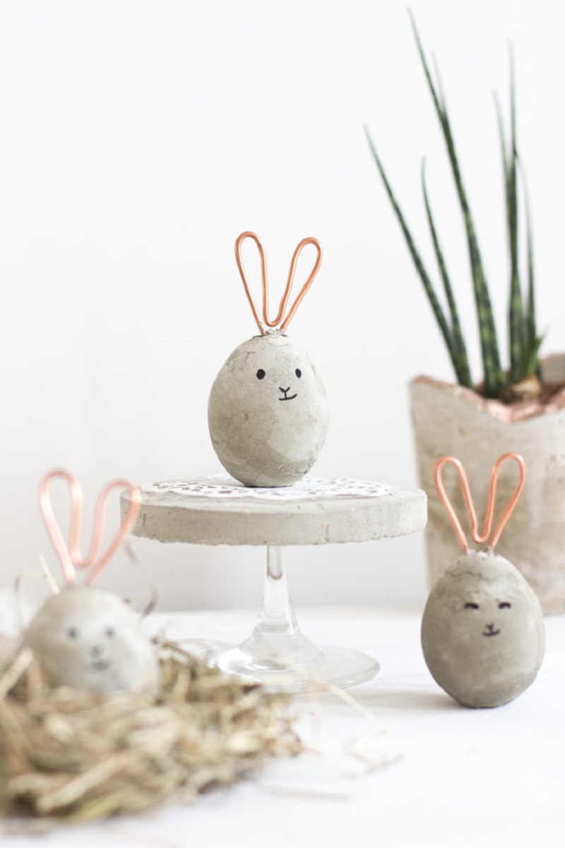 Concrete egg-bunny shape