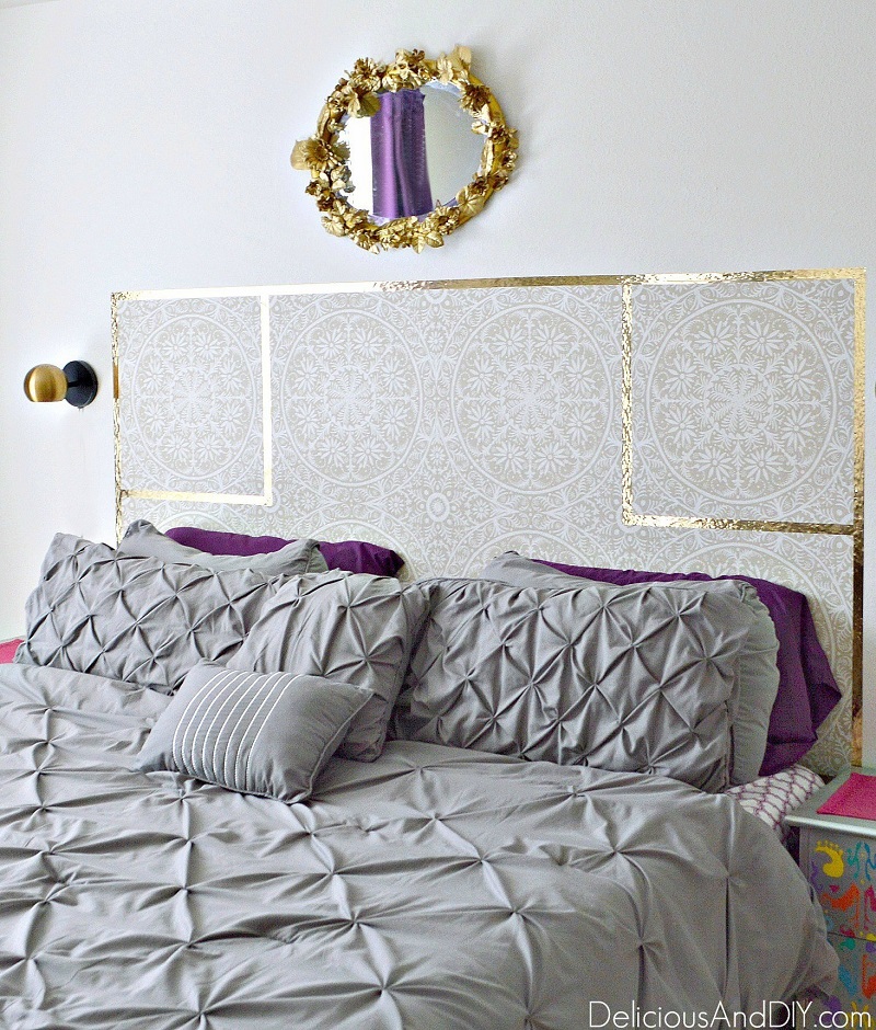 DIY Removable Wallpaper Headboard