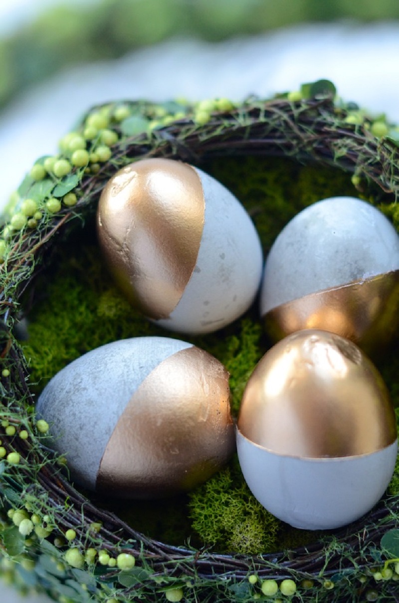 Cement Gold Easter Eggs