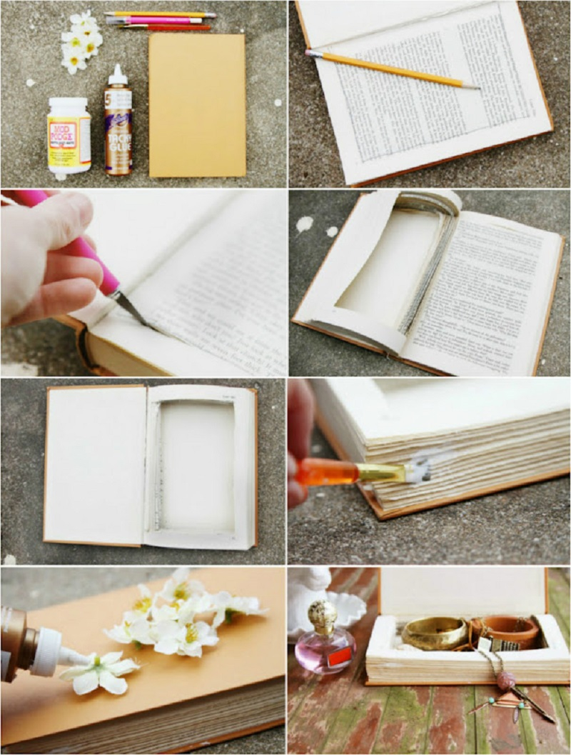 How To Transform Your Old And Unused Book Into Cute And Charming Jewelry Box