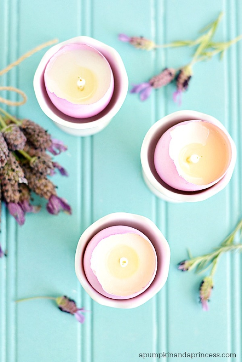 DIY Eggshell Candle With Lavender Fragrant With Calming Sensation For This Easter Decoration