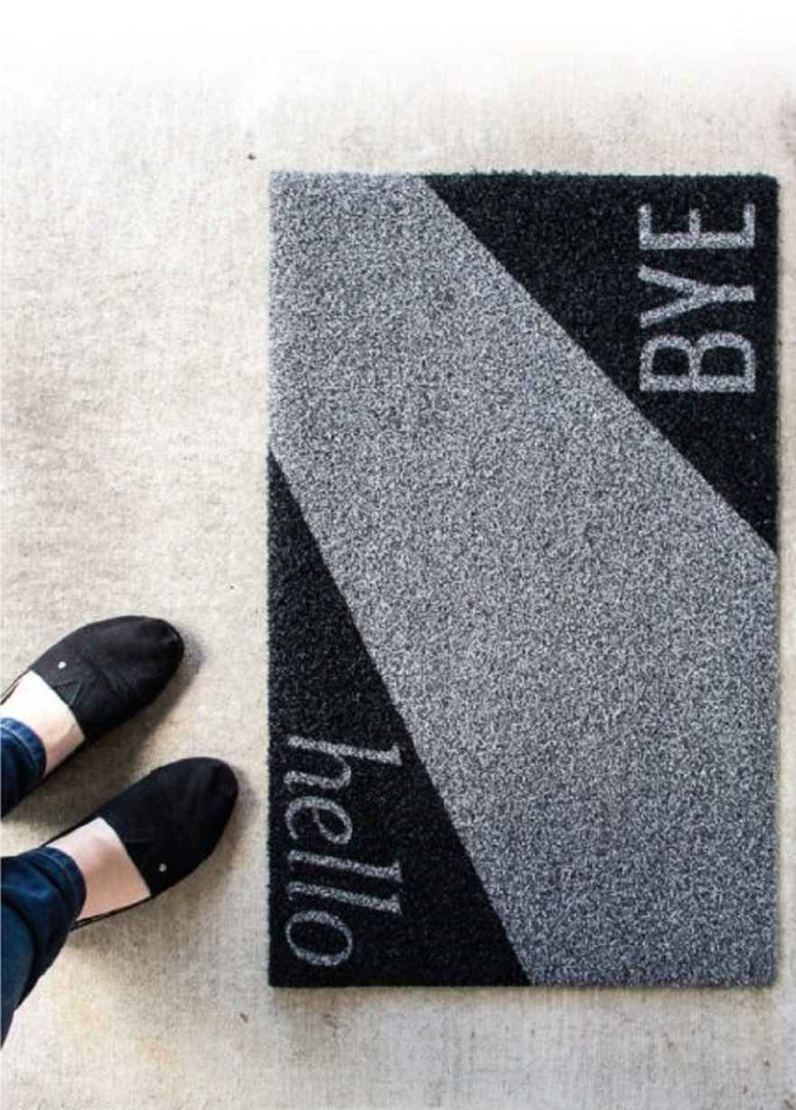 Diy modern doormat in black and white