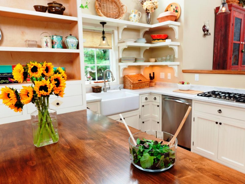 Apply wood countertops