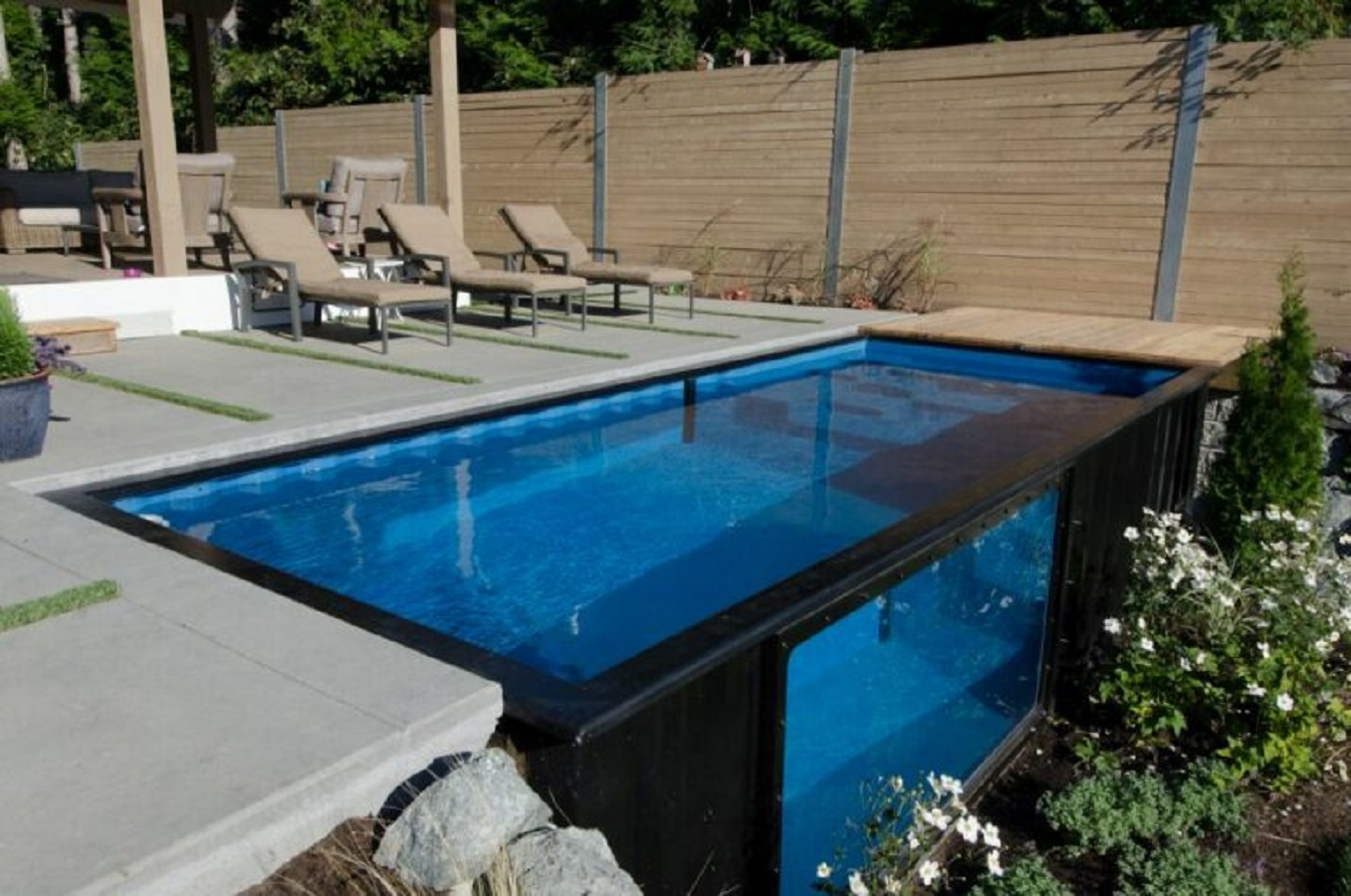 Reclaimed shipping containers pool DIY Swimming Pool Ideas To Make Your Summer Better With Relax And Unwind