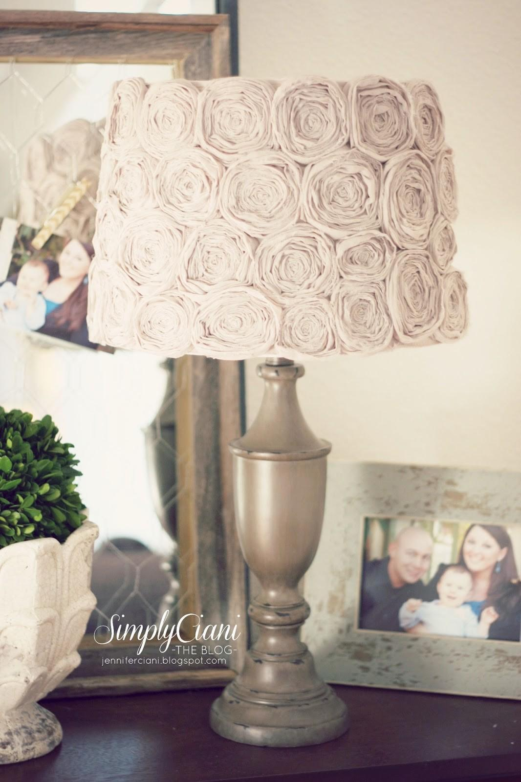 Shabby Chic Look With Handmade Rosettes Extra Appealing DIY Lampshades To Brighten Up Your Room Every Day