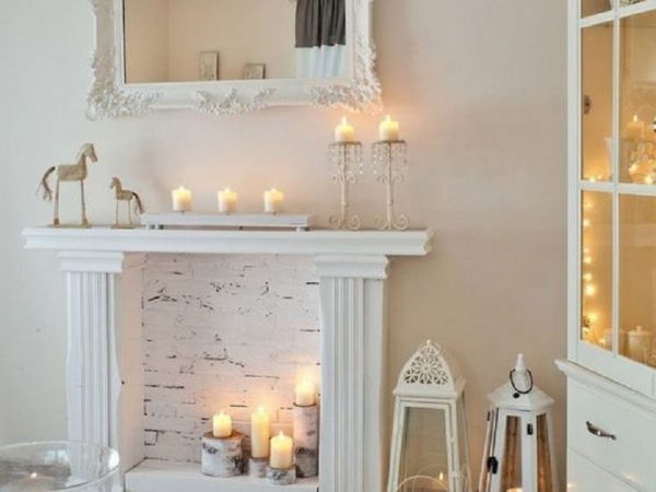 Easy ways to incorporate fireplace with candles into your decor