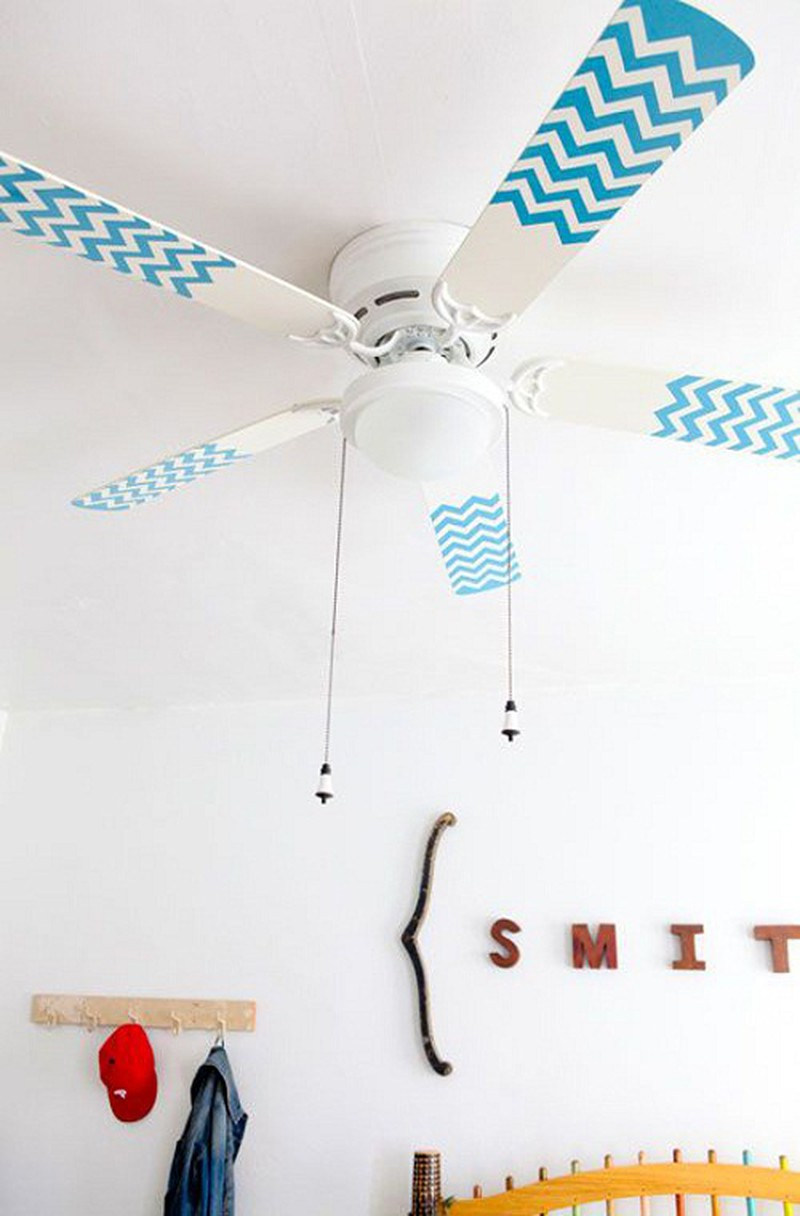 A gorgeous ceiling fan with washi tape Spectacular DIY Ideas To Create Foremost Dorm Room Décor