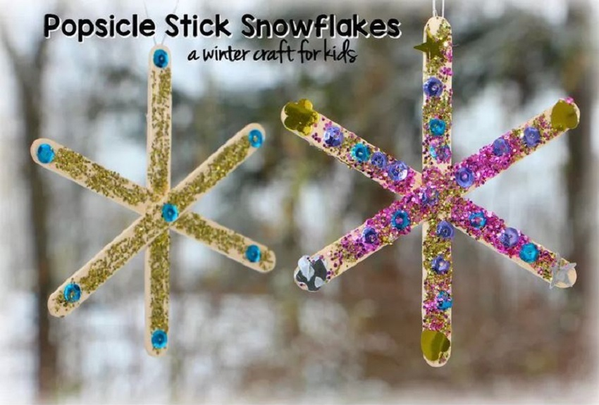 Amazing snowflake from popsicle sticks