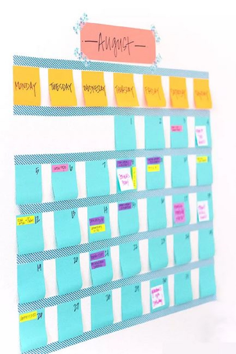 Cute washi tape calendar