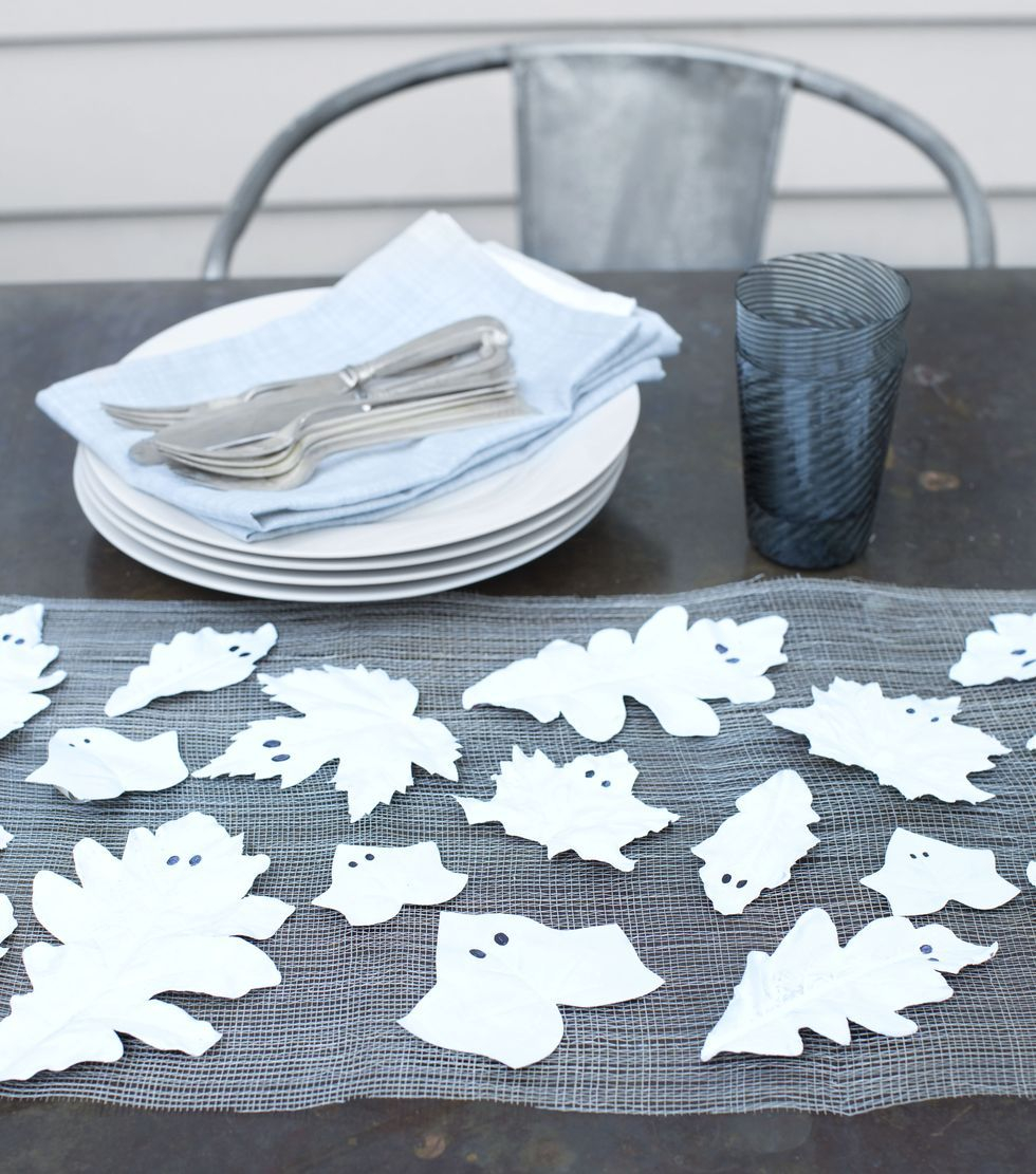 Leaf ghosts DIY Effortless Halloween Crafts For Kids To keep Them Busy This Month