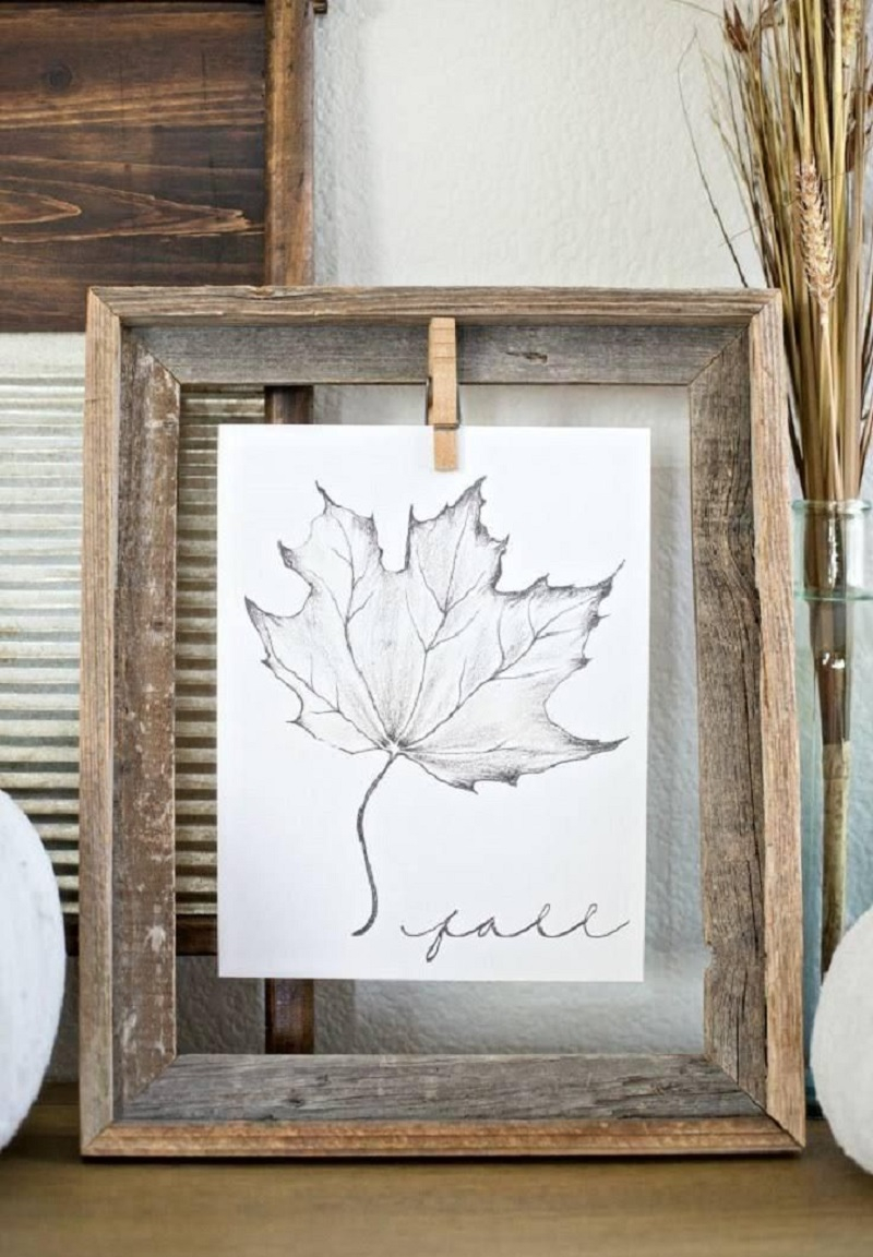 Printed falls leaves for wall - copy DIY Numerous Elegant Ways To Decorate With Leaf This Fall