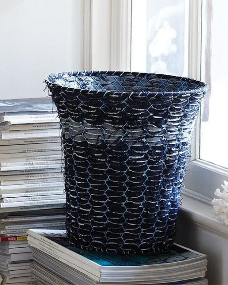 Upcycled denim basket DIY Bowls, Bins, And Baskets That Unexpectedly Gorgeous In Style And Tidy Up Your Space