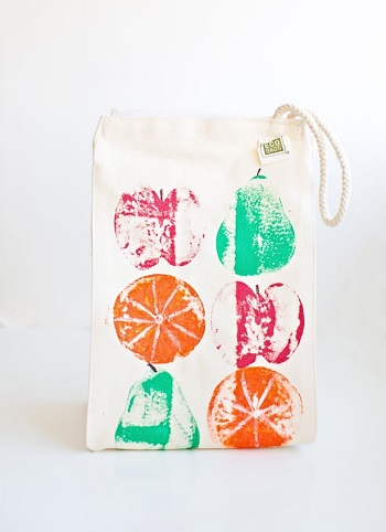 Colorful fruit stamped lunch bags School Edition Ideas Of DIY Lunch Bag That Perfectly Adorable