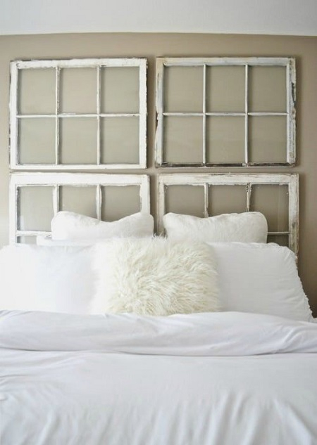 Diy antique window headboard DIY Out Of The Box Ideas Repurposing Old Windows For Best Furniture