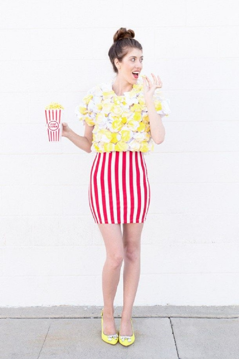 Diy popcorn costume DIY Tantalizing Food Costume Ideas To Have Tempting Halloween Celebration