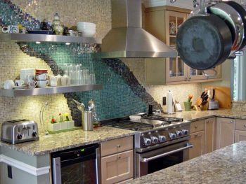 Gorgeous mosaic backsplash