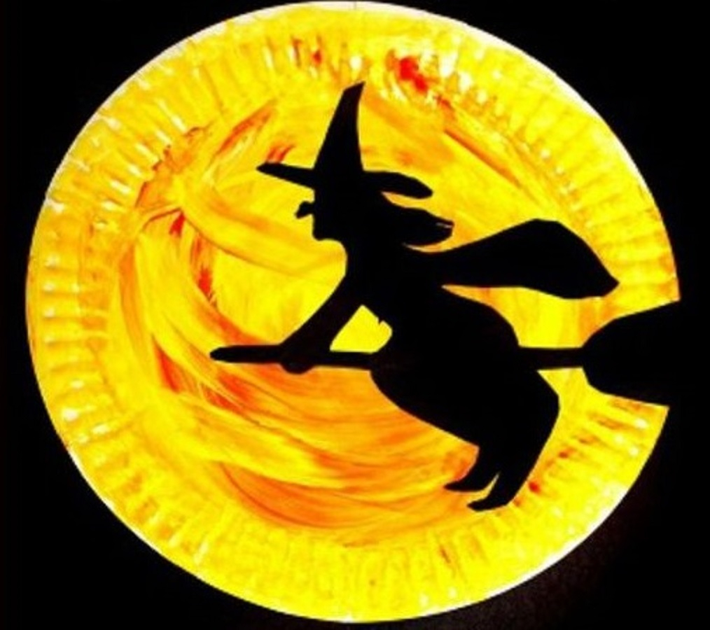 Halloween paper plate silhouette crats Indescribable DIY Paper Plate Crafts To Complete Your Halloween Celebration