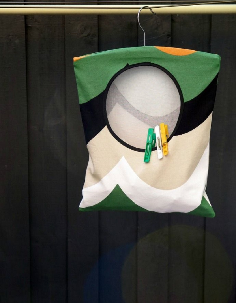 Hanging clothespin bag DIY Little Action But Big Impact For Your Laundry Room Ideas