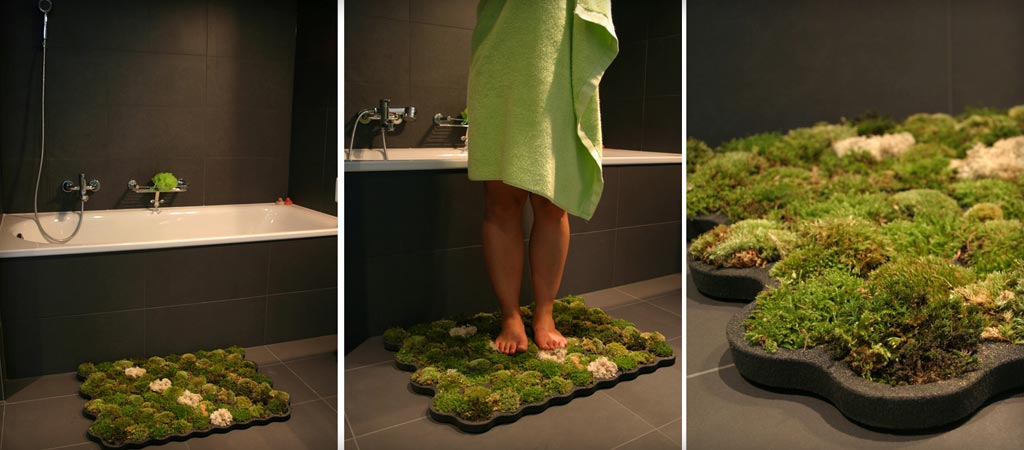 Mossy green bath mats DIY Spa-Like Bathroom Mat Ideas That Made Of Nature Materials.