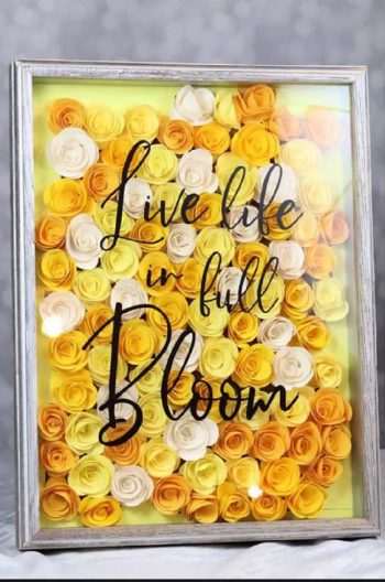 Paper flower shadow box