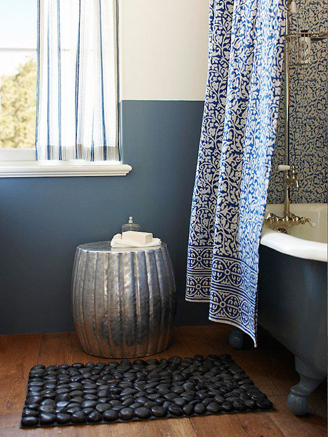 Pebble bath mats DIY Spa-Like Bathroom Mat Ideas That Made Of Nature Materials.