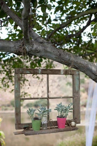 Tree hung picture window DIY Out Of The Box Ideas Repurposing Old Windows For Best Furniture