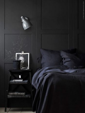 Chic nordic moody bedroom