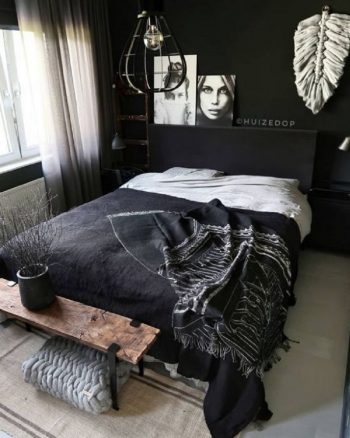 Contemporary moody bedroom